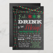 Uitnodiging feestdag - Eat, Drink is Merry (Voorkant / Achterkant)