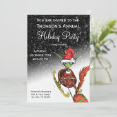 Uitnodiging feestdag - Elf Riding Sleigh (Staand voorkant)