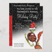 Uitnodiging feestdag - Elf Riding Sleigh (Voorkant / Achterkant)