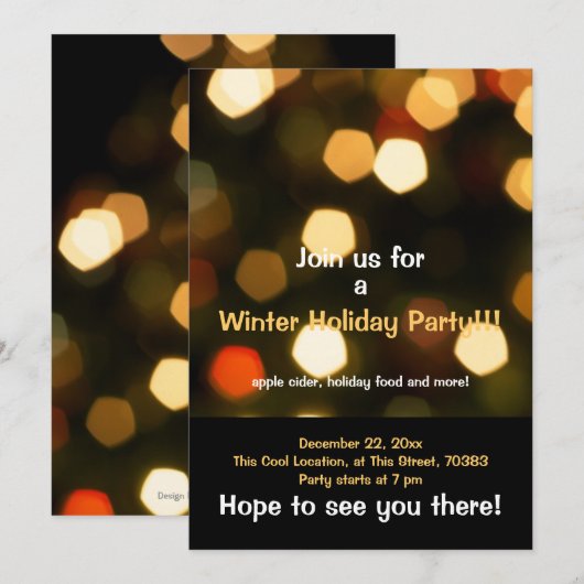 Uitnodiging feestdag- en feestdag (Voorkant / Achterkant)