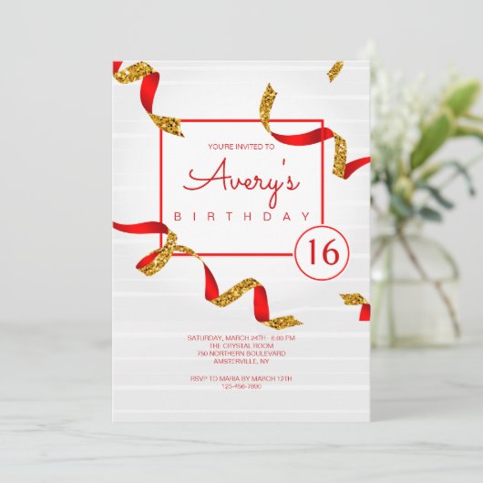 Uitnodiging feestdag feestdag (Staand voorkant)