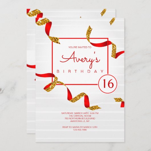 Uitnodiging feestdag feestdag (Voorkant / Achterkant)