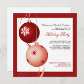 Uitnodiging feestdag feestdag feestdagen (rood) (Voorkant / Achterkant)