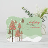 Uitnodiging feestdag feestdag kerstbomen (Staand voorkant)