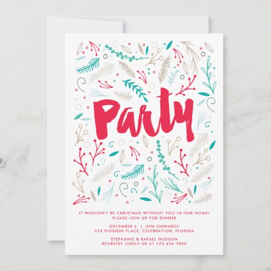 Uitnodiging feestdag feestdag voor feestdagen (Voorkant)