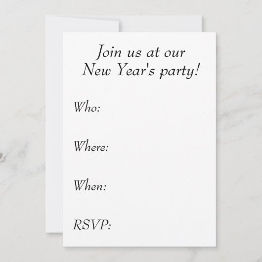 Uitnodiging feestdag - Kerstmis, nieuwe jaren (Achterkant)