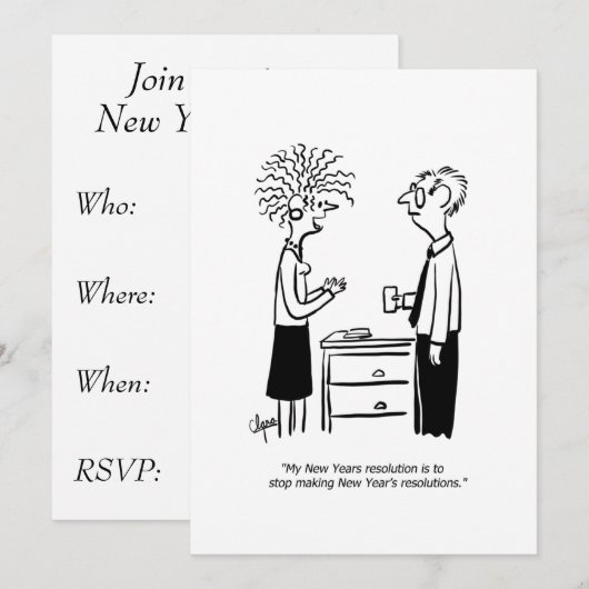 Uitnodiging feestdag - Kerstmis, nieuwe jaren (Voorkant / Achterkant)