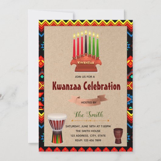 Uitnodiging feestdag Kwanzaa (Voorkant)