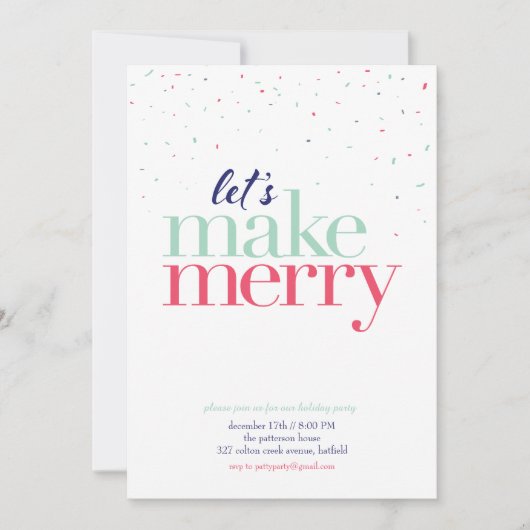 Uitnodiging feestdag *Laten we Merry maken* (Voorkant)