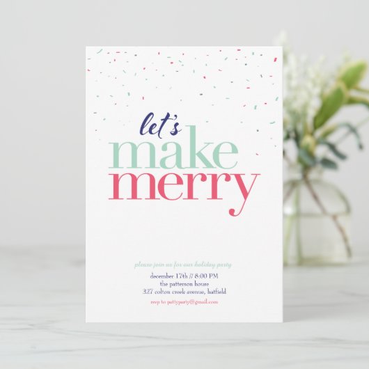 Uitnodiging feestdag *Laten we Merry maken* (Staand voorkant)