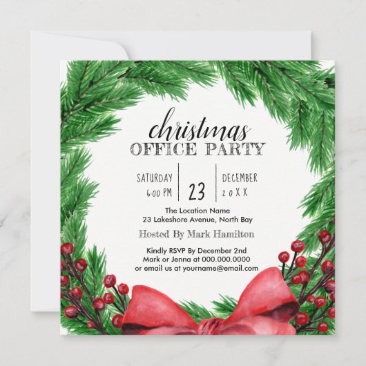 Uitnodiging feestdag met kerstmis (Voorkant)