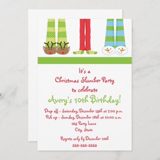 Uitnodiging feestdag Slumber (Voorkant / Achterkant)