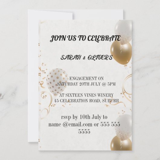Uitnodiging Feestelijke Verloving Template, Hand g (Voorkant)