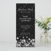 Uitnodiging Feestelijke Winter Glans Zwart (Staand voorkant)