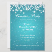 Uitnodiging Feestje Blauwe Elegante Glitter Aangep (Voorkant)