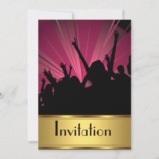 Uitnodiging Feestje Goud en Feest (Voorkant)