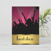 Uitnodiging Feestje Goud en Feest (Staand voorkant)