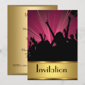 Uitnodiging Feestje Goud en Feest (Voorkant / Achterkant)