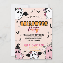 Uitnodiging Feestje Halloween Meisjesachtig Meisje