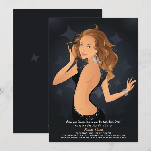 Uitnodiging Feestje Meisje (Voorkant / Achterkant)