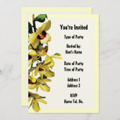 Uitnodiging Feestje - Orchidee Ontwerp (Voorkant / Achterkant)