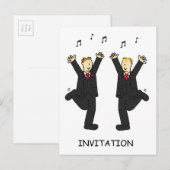 Uitnodiging Feestje Twee Bruidegoms Dansen Briefkaart (Voorkant / Achterkant)