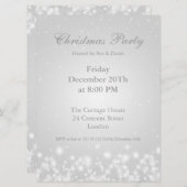 Uitnodiging Feestje Wit Elegante Winter Glans (Voorkant / Achterkant)