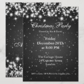 Uitnodiging Feestje Zwart Ellegant Glitter Aangepa (Voorkant / Achterkant)