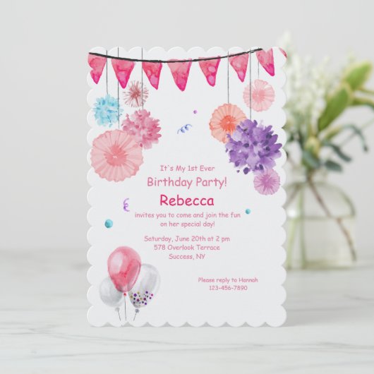 Uitnodiging feestscène (Staand voorkant)