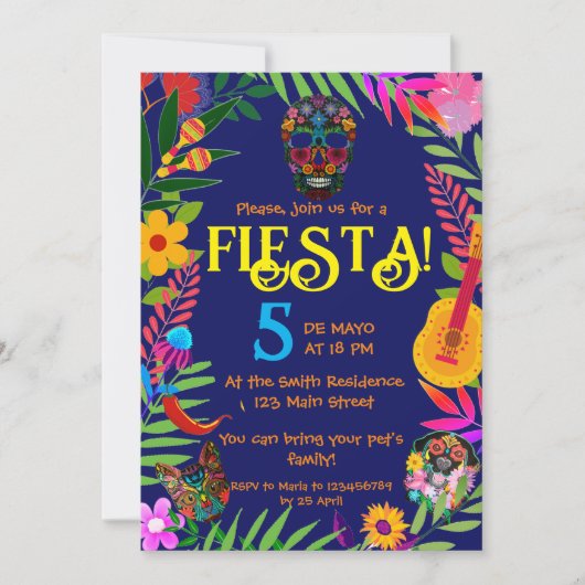 Uitnodiging "Fiesta!" 5 mei (Voorkant)