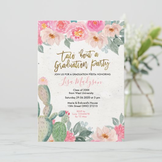 Uitnodiging Fiesta Graduation Party (Staand voorkant)