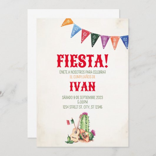 UITNODIGING FIESTA MEXICANA (Voorkant / Achterkant)
