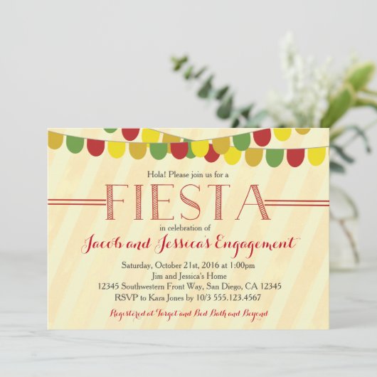 Uitnodiging Fiesta-partij (Staand voorkant)