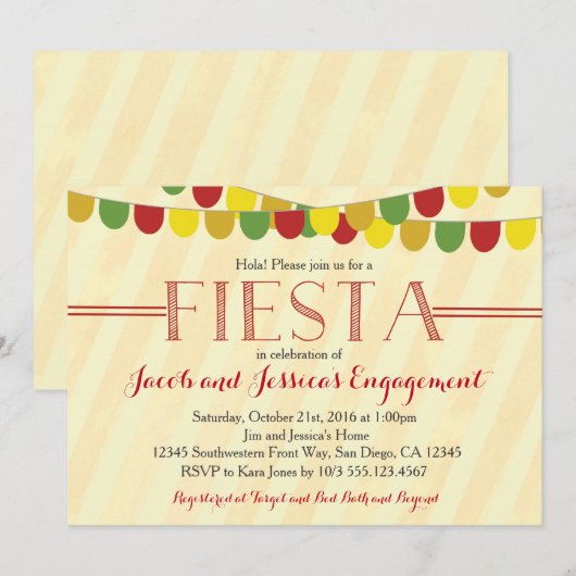 Uitnodiging Fiesta-partij (Voorkant / Achterkant)