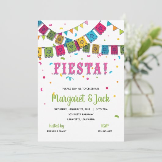 Uitnodiging Fiesta-partij (Staand voorkant)