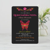 Uitnodiging Fiesta Quinceañera (Staand voorkant)
