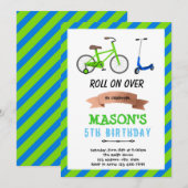 Uitnodiging fiets- en scooterwiel-feestje (Voorkant / Achterkant)