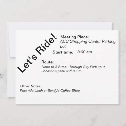 Uitnodiging - Fietsbijeenkomst (Achterkant)