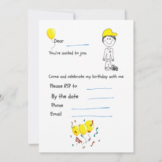 Uitnodiging-FIFO SON + Dump Truck Kaart (Achterkant)