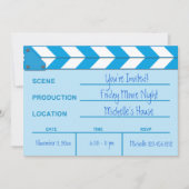 Uitnodiging filmacht Clapboard (blauw) (Voorkant)