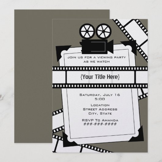 Uitnodiging filmcamera en filmweergave (Voorkant / Achterkant)