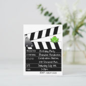Uitnodiging filmklapper Birthday Party (Staand voorkant)