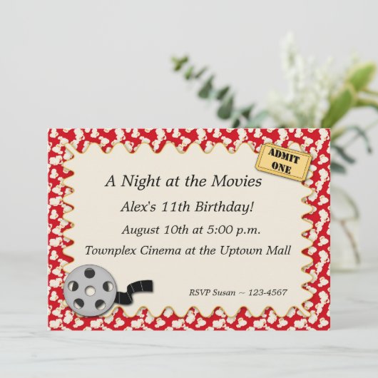 Uitnodiging filmpartij (Staand voorkant)