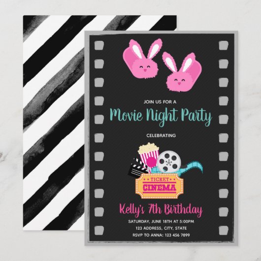 Uitnodiging filmslummer (Voorkant / Achterkant)