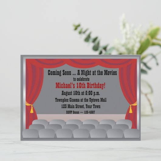 Uitnodiging filmtheater (Staand voorkant)