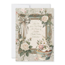 Uitnodiging First Bloom Floral Tea Party Sweet 16