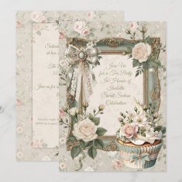 Uitnodiging First Bloom Floral Tea Party Sweet 16