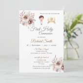 Uitnodiging First Boy Communie (Staand voorkant)