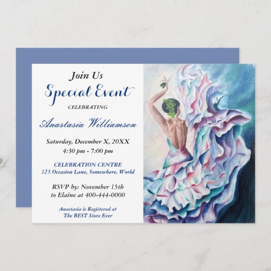 UITNODIGING FLAMENCO FEest EVENEMENT (Voorkant / Achterkant)