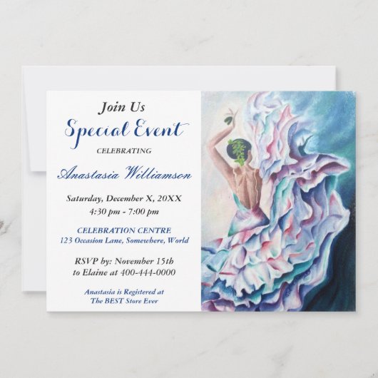 UITNODIGING FLAMENCO FEestELIJKE DANSGEBEURTENIS (Voorkant)